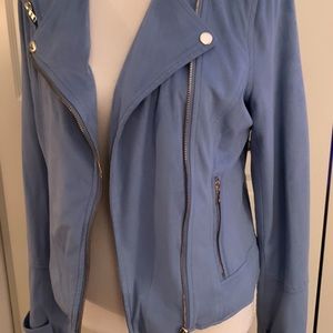 Blue suede jacket